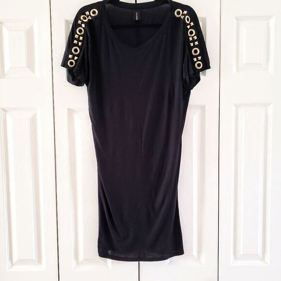 Alexandre Vauthier MSRP $1200 Grommet Studded Black Jersey Minidress FR36|US 6 - Picture 1 of 6
